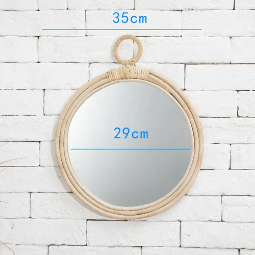 Handwoven Japanese rattan mirror for modern decor - vue 11 sur 12