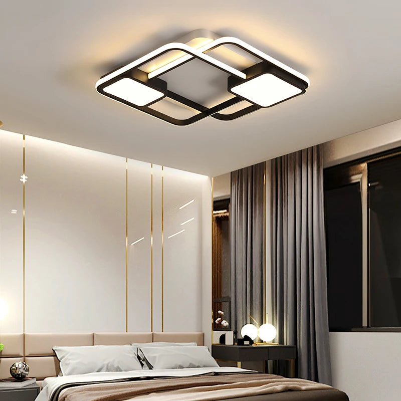 Nordic style decorative square and rectangular LED ceiling light - vue 4 sur 9