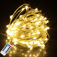 Remote controlled decorative waterproof LED copper wire string lights