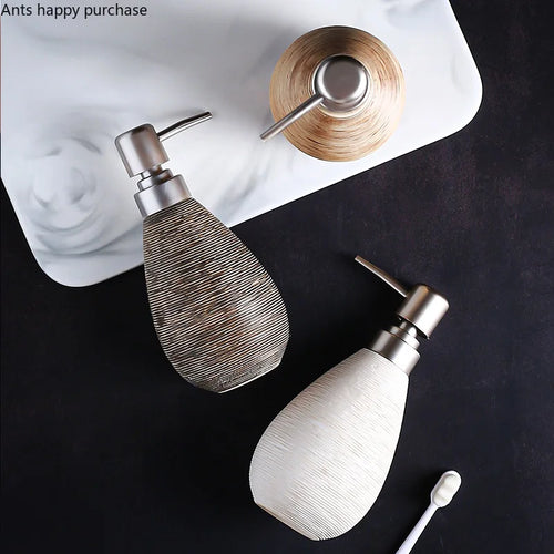 ceramic bottle for lotion, shower gel and soap - vue 4 sur 11