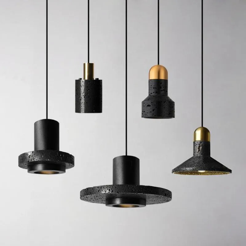 High-end industrial cement terrazzo pendant light