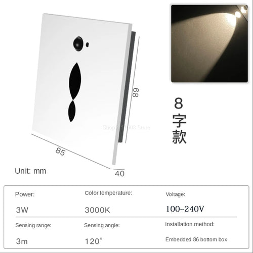 Led wall light with motion sensor for human detection - vue 18 sur 17
