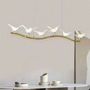 modern luxury crystal chandelier with led bird lamp