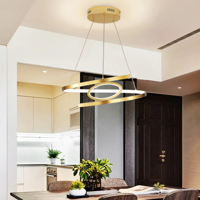Gold LED pendants for modern and elegant indoor lighting