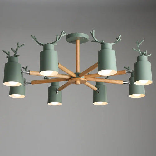Nordic wood ceiling light with simple and creative design - vue 4 sur 16