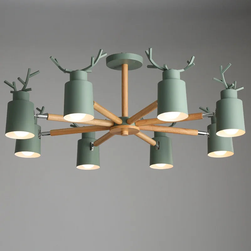 Nordic wood ceiling light with simple and creative design - vue 3 sur 16