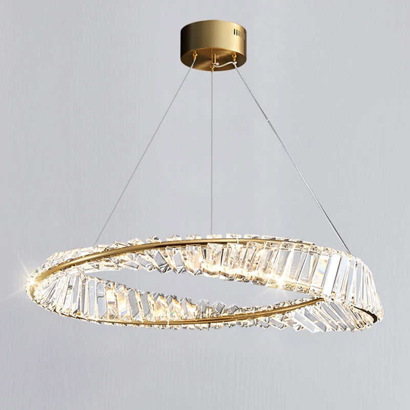 Modern luxury crystal ring chandelier pendant light
