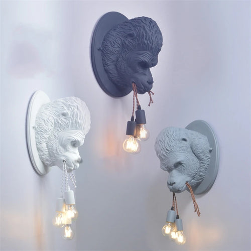 Nordic decorative wall light with quirky gorilla designs - vue 3 sur 7