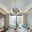 Nordic glass globe chandelier with LED lighting