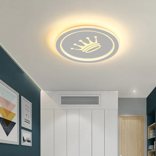 Modern LED ceiling lights with crown pattern for home decoration - vue 5 sur 10