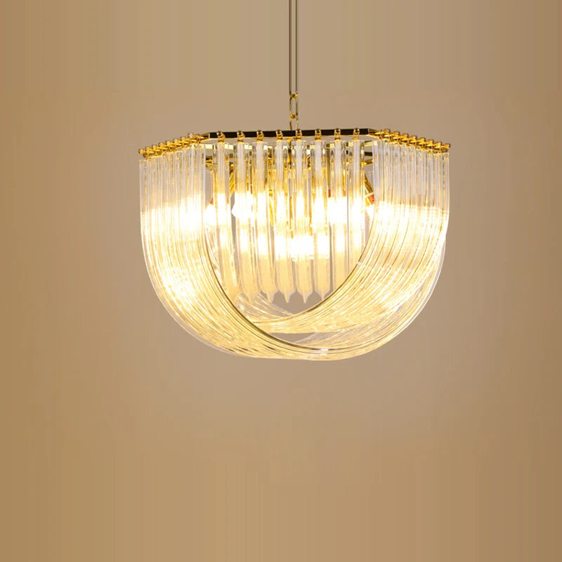 Contemporary chrome and silver hanging chandelier for modern lighting - vue 4 sur 15