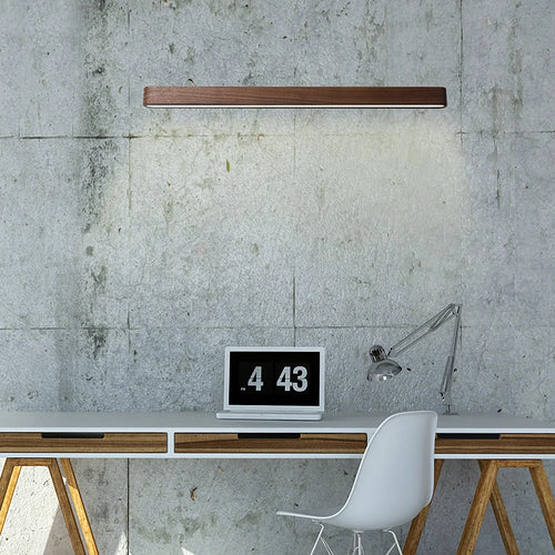 Modern solid wood LED wall light Japanese style design - vue 3 sur 8