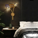 Postmodern copper and crystal LED wall light