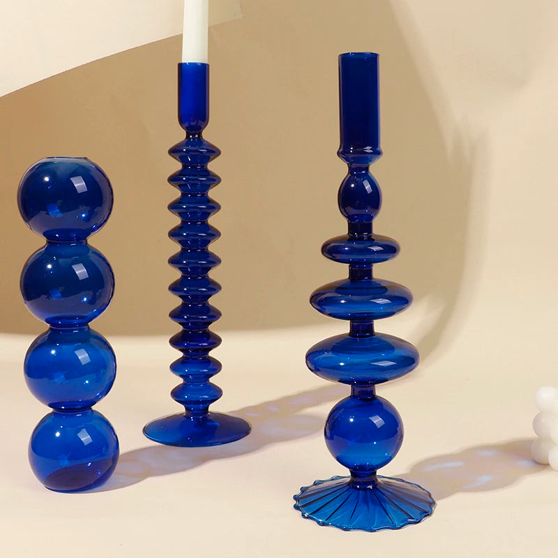 Glass candle holders for romantic decoration and parties - vue 3 sur 14