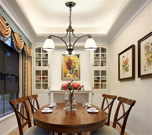 Classic iron and glass chandelier for indoor decoration - vue 4 sur 16