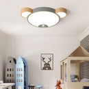 Modern creative LED wooden bear ceiling light
