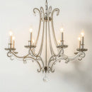 Retro cast metal chandelier for indoor lighting in wrought iron