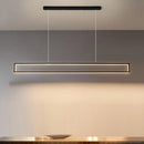 Modern rectangular LED pendant light for indoor use