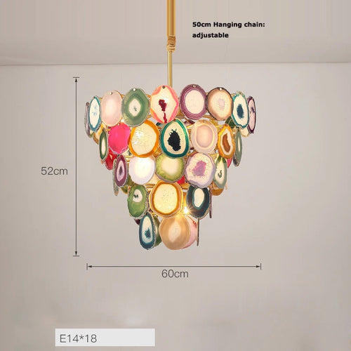 Modern designer chandelier with coloured agate for interiors - vue 11 sur 15