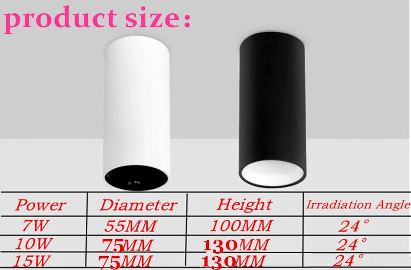 Round surface mounted LED COB downlights - vue 3 sur 5