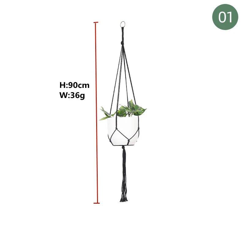 macrame hanging baskets for plants and decoration - vue 29 sur 30