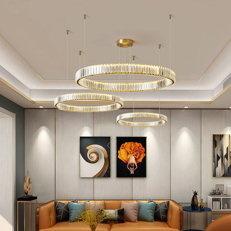 Premium modern crystal chandelier for stylish interiors - vue 4 sur 11