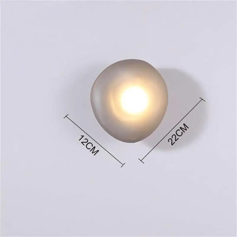 Modern glass pebble LED wall light for interior decor, hotel corridor, ceiling lighting - vue 21 sur 22