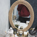 Handwoven Japanese rattan mirror for modern decor