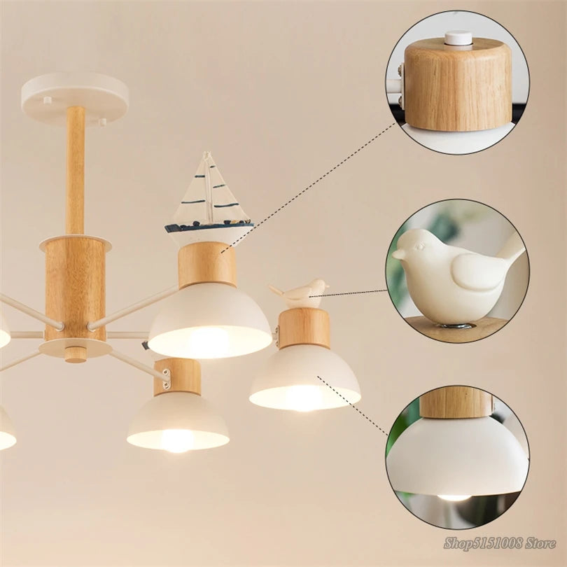 Nordic bird LED chandelier simple modern mini decorative lighting