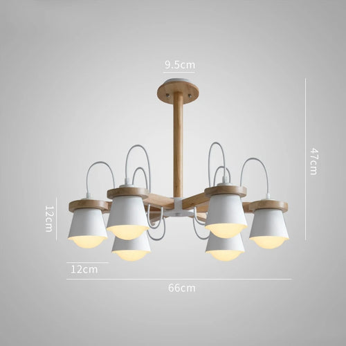 Nordic wooden pendant light for elegant interior decor - vue 10 sur 14