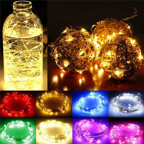 Copper wire LED string light for party decorations - vue 5 sur 15