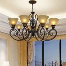 Vintage wrought iron chandelier european retro style lighting