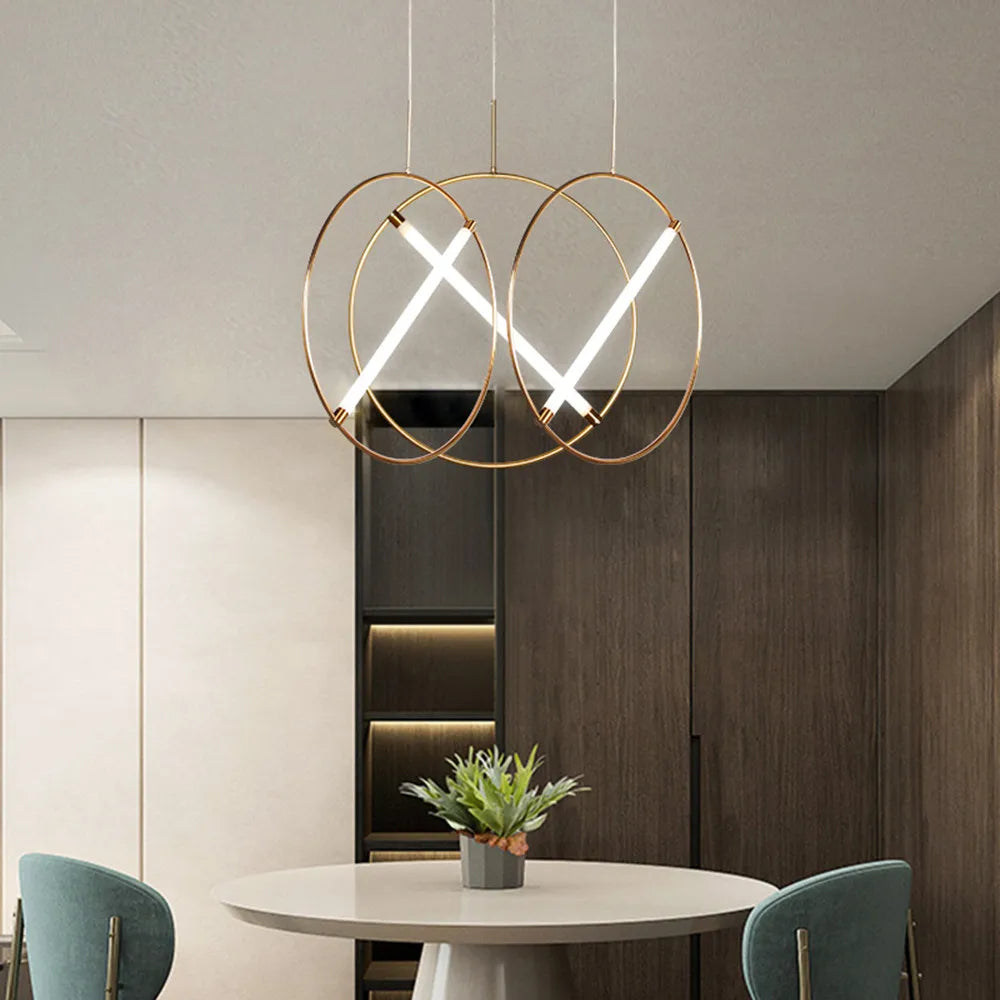 Creative luxury post-modern circular pendant light - vue 2 sur 9
