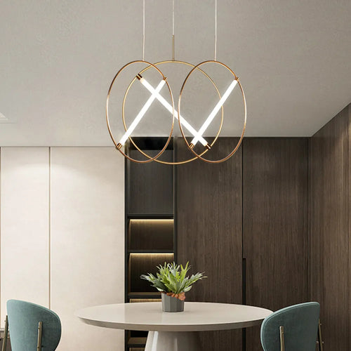 Creative luxury post-modern circular pendant light - vue 2 sur 9