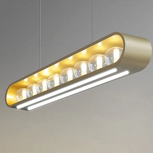 Contemporary clear glass chandelier with adjustable cord - vue 7 sur 12