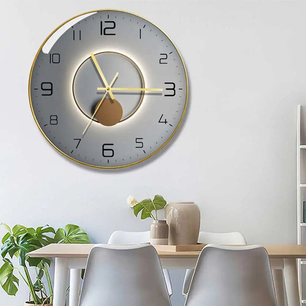modern design creative geometric decorative glass wall clock - vue 3 sur 18