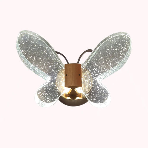 modern crystal butterfly wall light for home decor - vue 6 sur 7