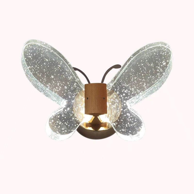 modern crystal butterfly wall light for home decor - vue 5 sur 7