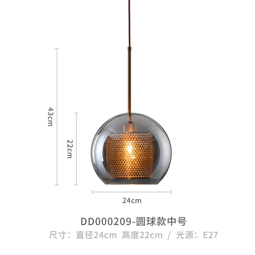 Modern glass pendant light for elegant interior decor - vue 16 sur 17