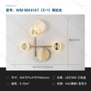 modern rotating LED wall light with three dimmed lights