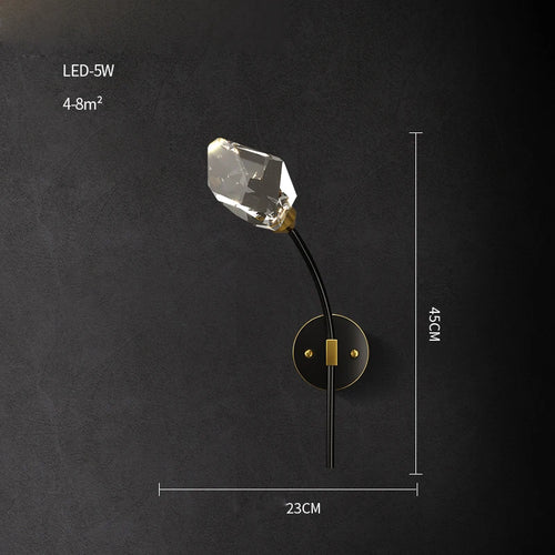 Postmodern copper and crystal LED wall light - vue 14 sur 22