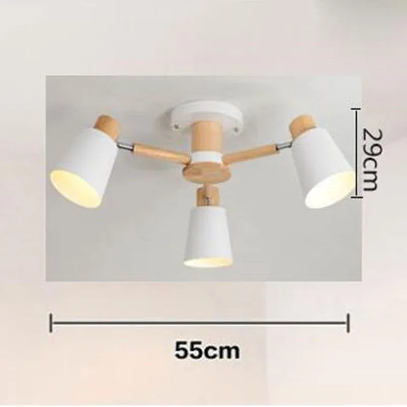 Simple modern solid wood Nordic chandelier
