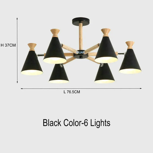 Nordic wooden pendant light for interior decor - vue 26 sur 26