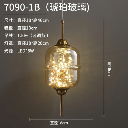 Creative modern glass pendant light for bars and shops - vue 11 sur 11