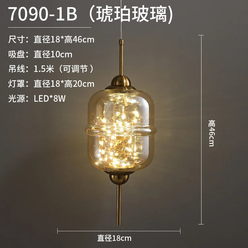 Creative modern glass pendant light for bars and shops - vue 10 sur 11
