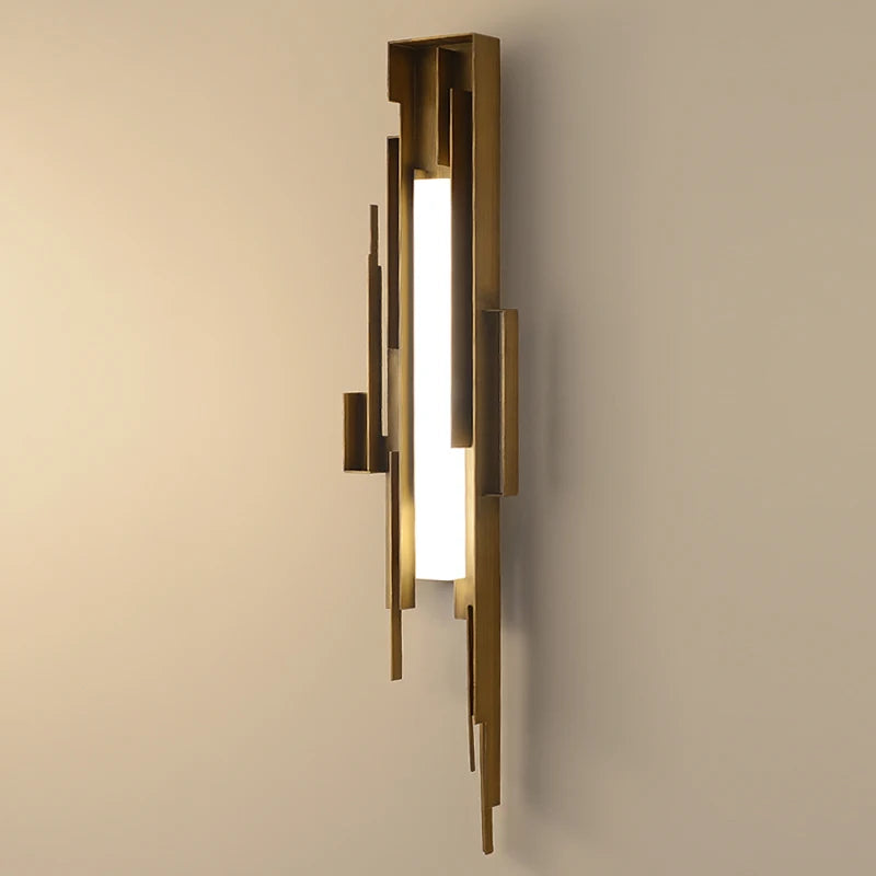 Modern sculpted metal wall light with creative design