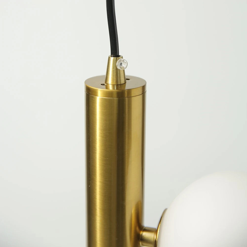 Modern matte glass LED chandelier pendant light - vue 3 sur 6