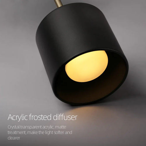Aisilan luxury hanging wall light in black and gold 5W LED for bedroom and study - vue 5 sur 7