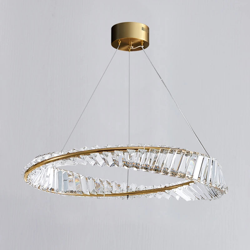 Modern luxury crystal ring chandelier pendant light