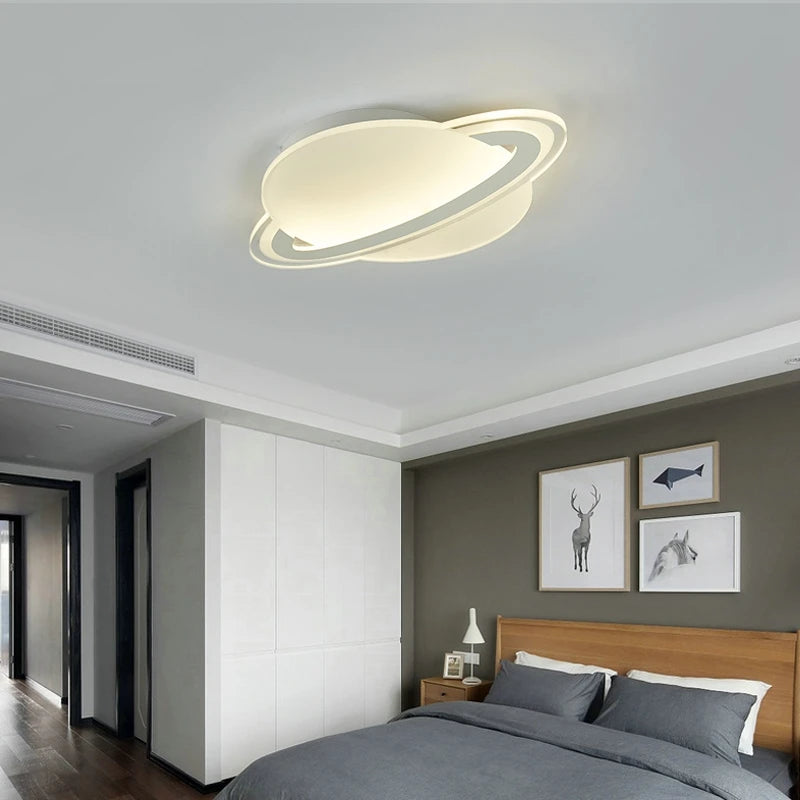 Modern LED children's ceiling light with planet and space design